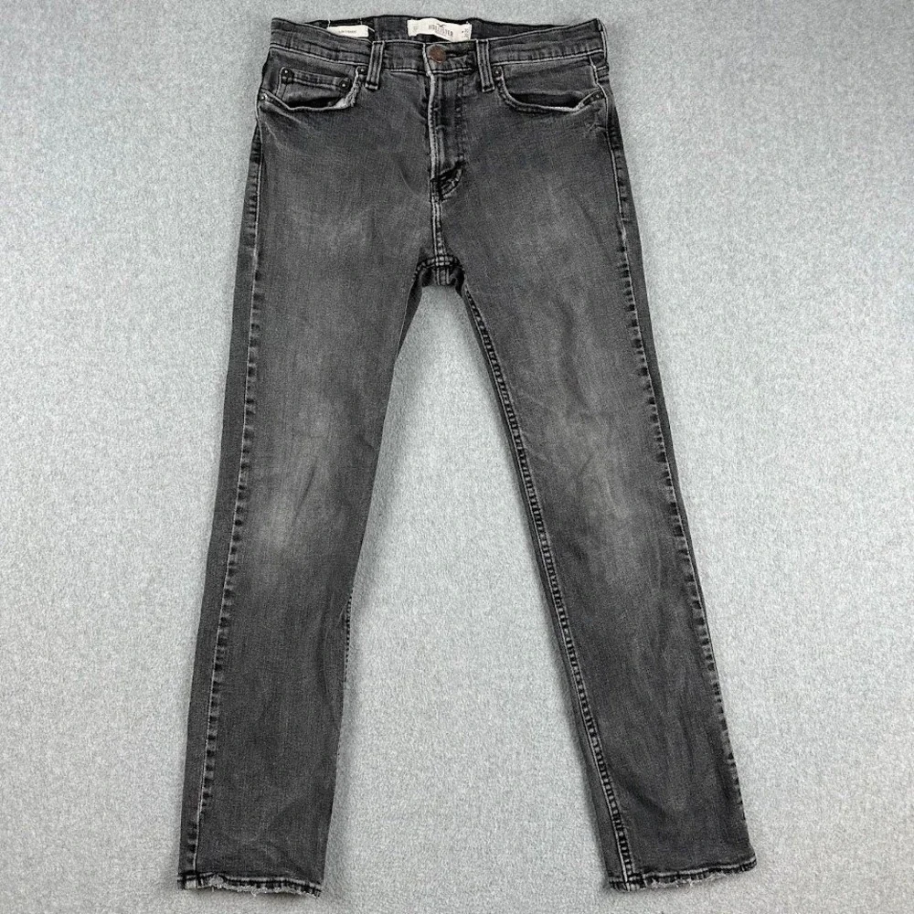 Hollister Mens Jeans Gray Wash Slim‎ Slim Straight Fit Size 30x30